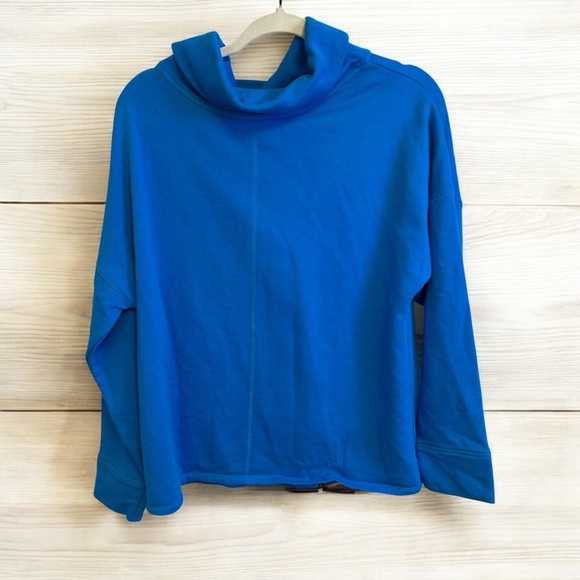 Ruby Ribbon royal blue cowl neck zip back pullover sweater size XL athleisure - Picture 1 of 8